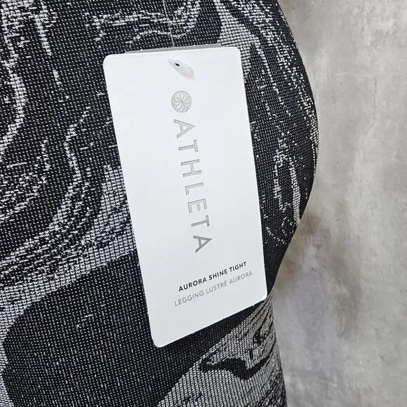 Athleta Womens XS Aurora Seamless Shine Metallic‎ Swirl Workout Set Tank & Pants - Picture 10 of 13